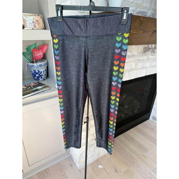 TEREZ Women's Love Is Love Printed Tall Band Leggings Size L - Picture 2 of 5